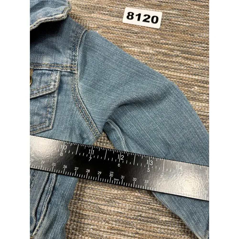 Carter's Jean Jacket Girls Size 12M Blue Denim Long Sleeve Button Up
